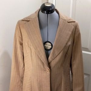 Austin Reed, London, Sz 10, Tan, 100% Wool Pin striped Blazer